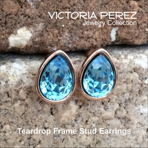 Teardrop Frame Stud Earrings